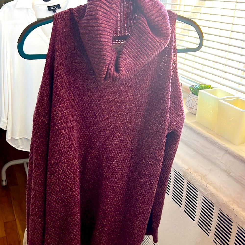 Holister Fuchsia Turtleneck (open-shoulder)